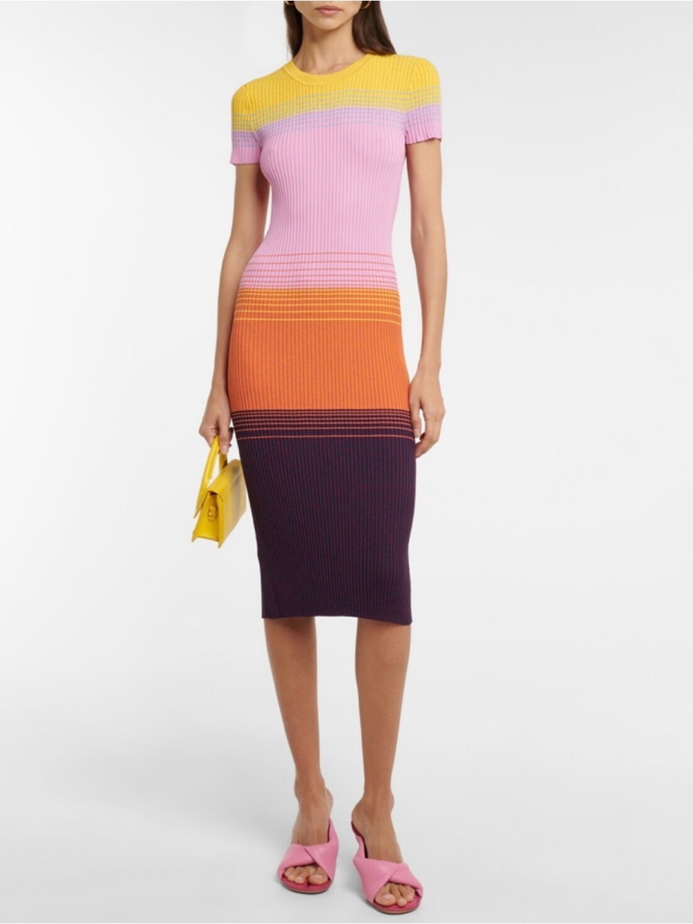 Staud Colorblock MIDI Dress